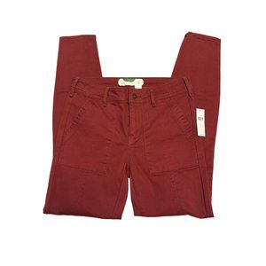 Anthropologie Womens  Chino Utility Pants‎ Maroon Sz 26